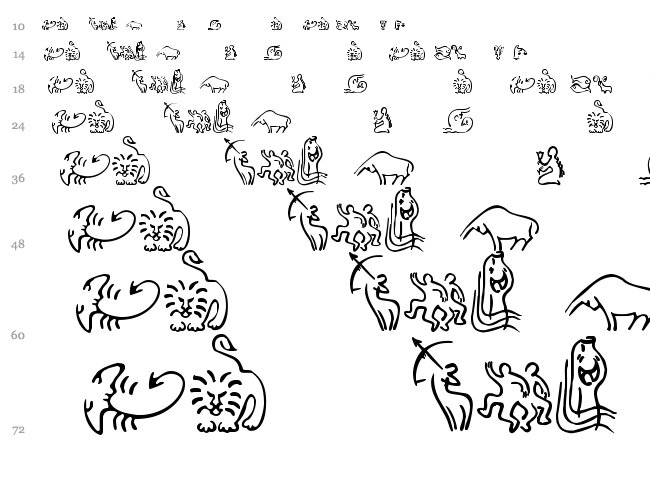 SL Zodiac Icons font waterfall